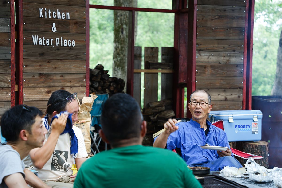 Adventure Hokkaido guests enjoying lunch at Saeki farm in Eastern Hokkaido
