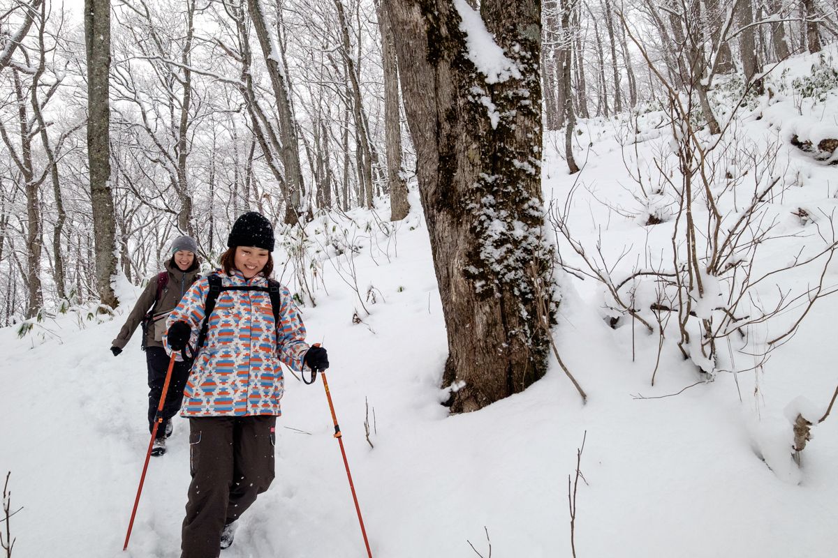 Hiking in the snow at Arashiyama, Asahikawa