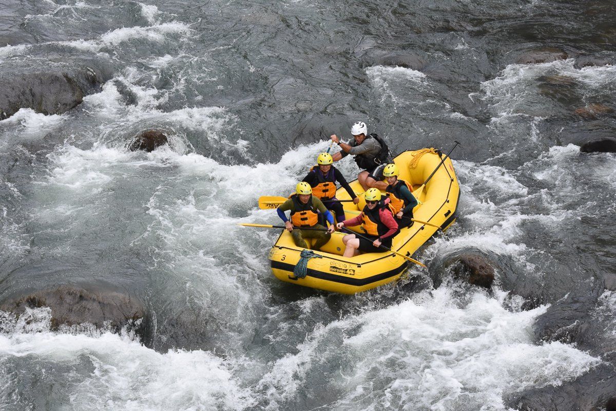 Raft guided by Patrick