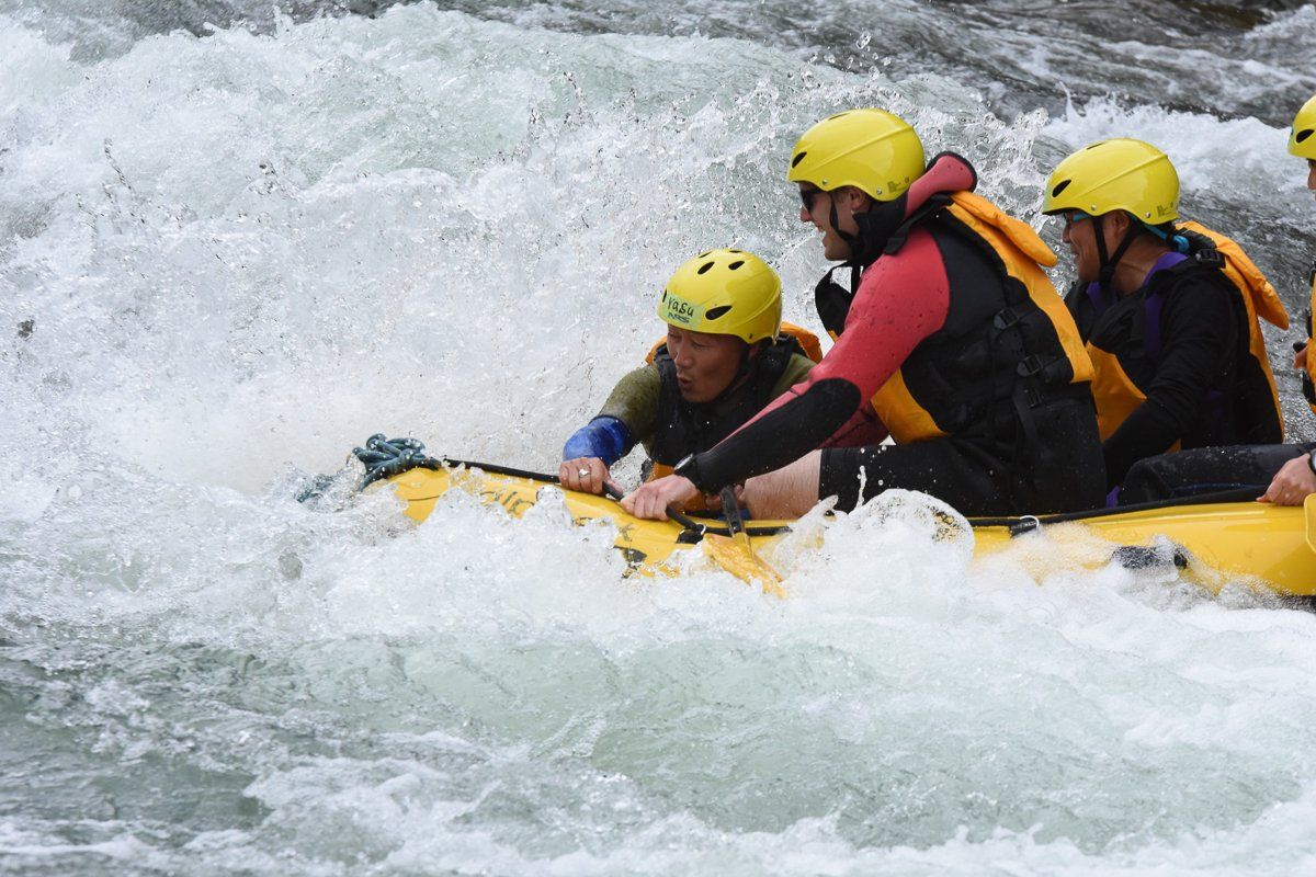 Yasu getting splashed with water