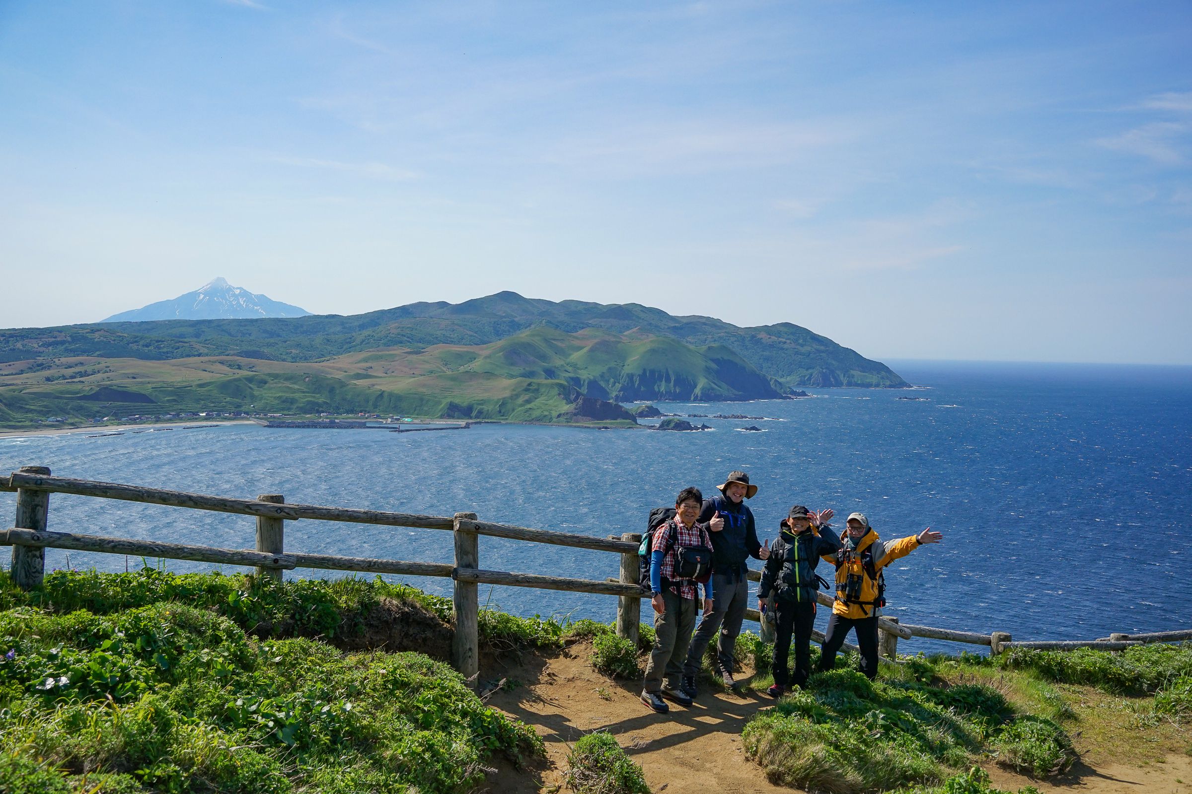 Celebrating reaching the highpoint of the hike