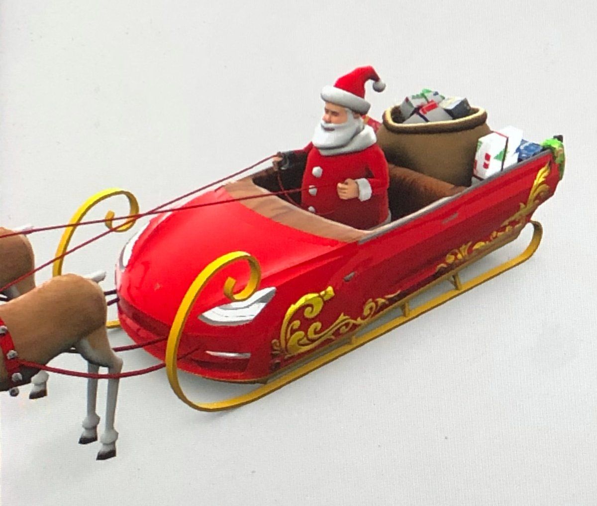 عرض وضع سانتا في نظام تسلا المرئي