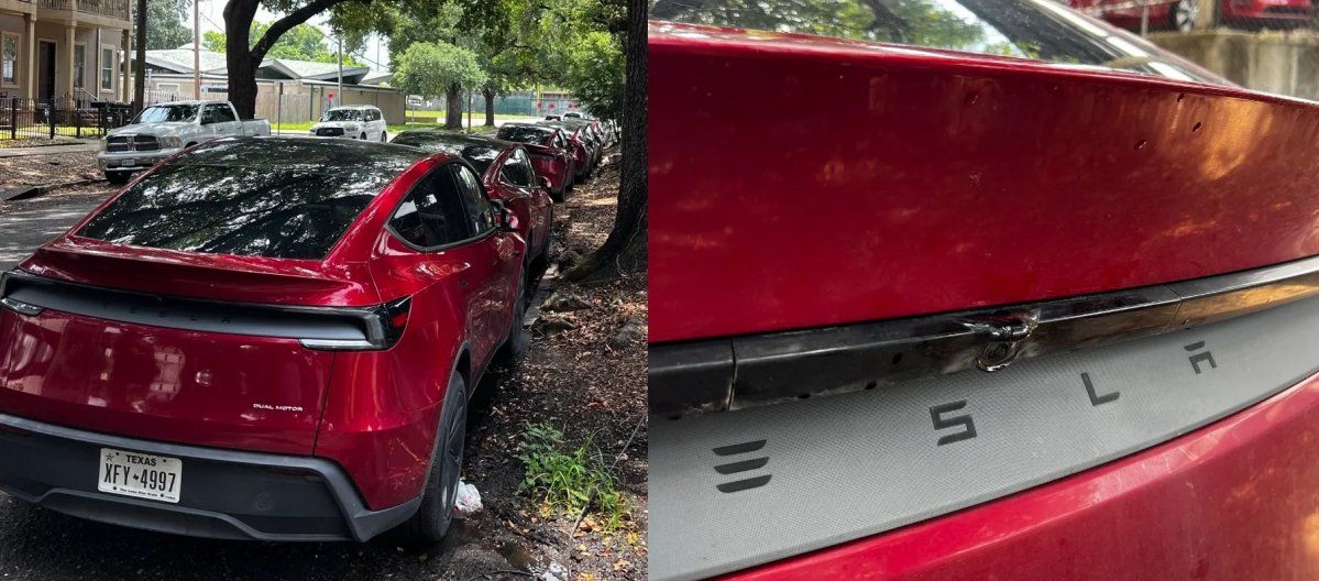 The rear camera washer on a Model Y robotaxi spotted testing in New Orleans
