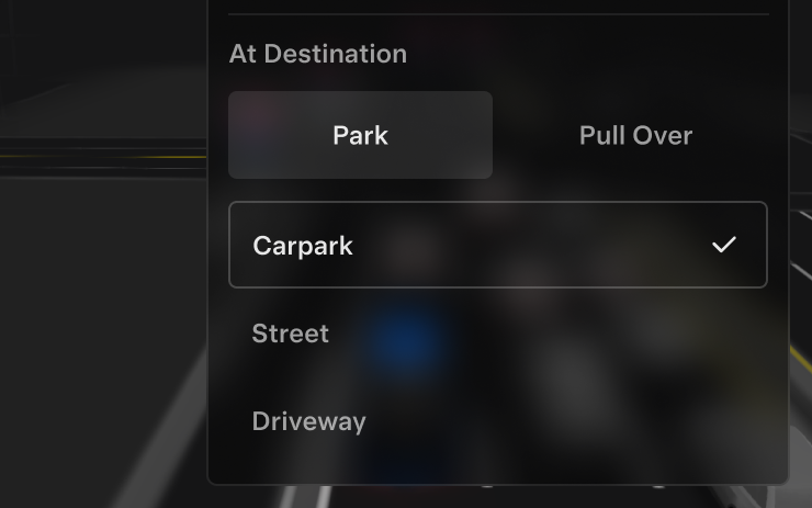 Tesla Arrival Options feature in update 2026.38.5.5