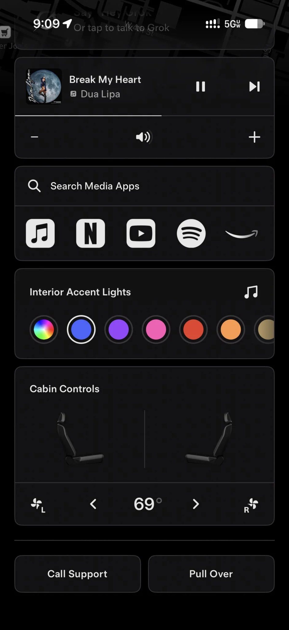 واجهة تطبيق روبوتاكسي لتسلا تعرض الميزات الجديدة