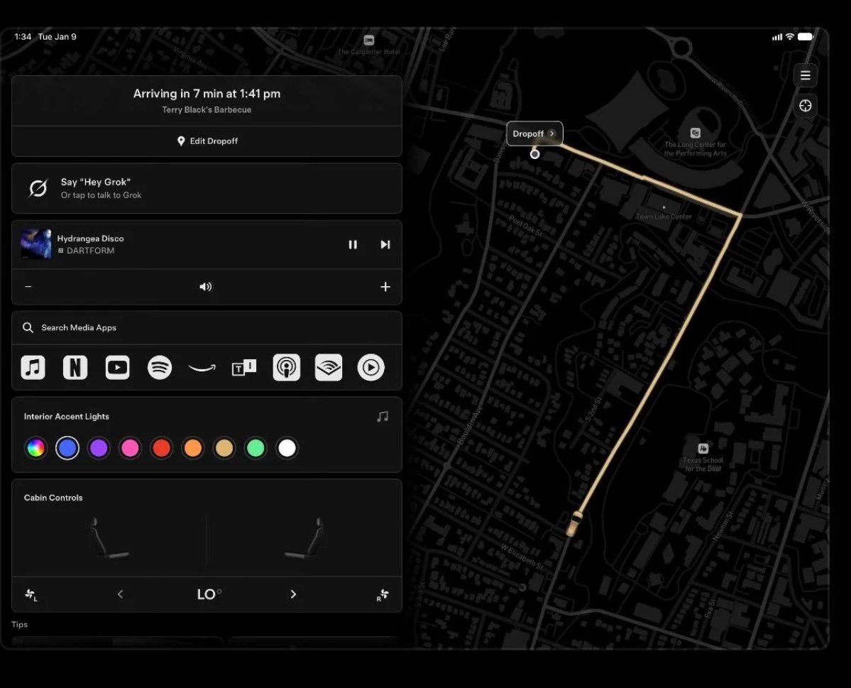 تطبيق روبوتاكسي على جهاز iPad