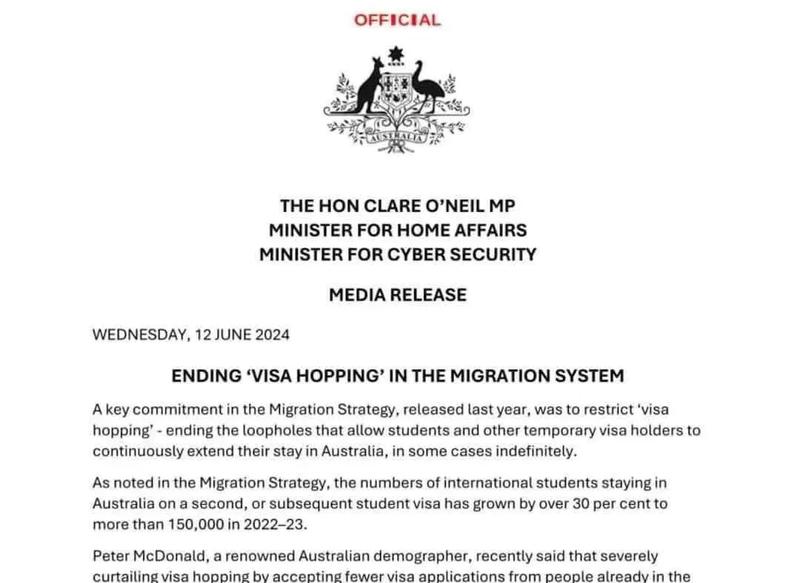 Australia Tightens Visa Policy: 485/600 Visa Holders Can No Longer Switch to 500 Student Visa Onshore from 1 July