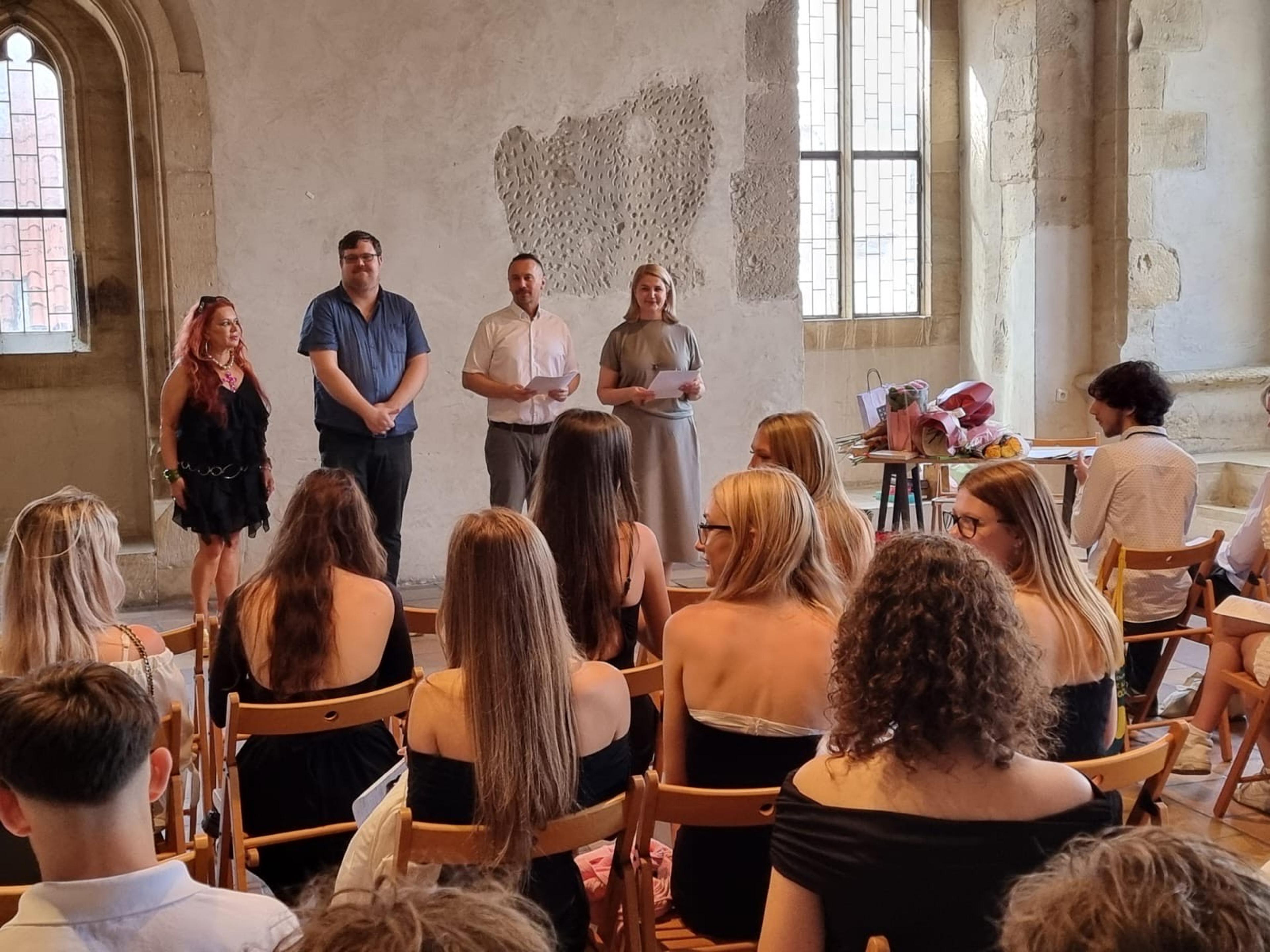 Ceremonial Handing Over of School Reports to Gymnázium Students of Years I, II and III at the House at the Stone Bell