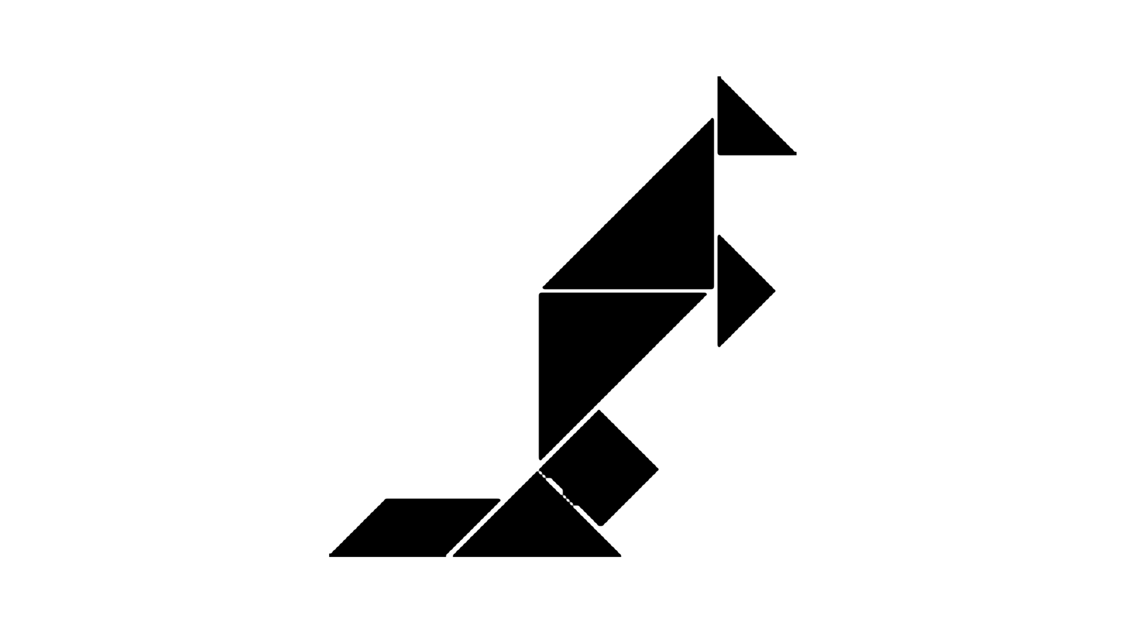 Logo soutěže Přírodovědný klokan – silueta klokana složená z dílků tangramu