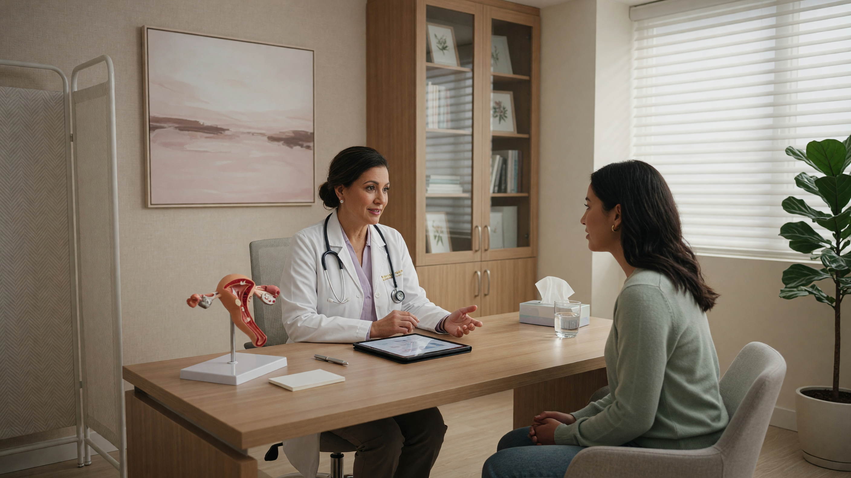 Female gynecologist discussing vaginal itching causes and treatment options with a patient at Lux Hospitals