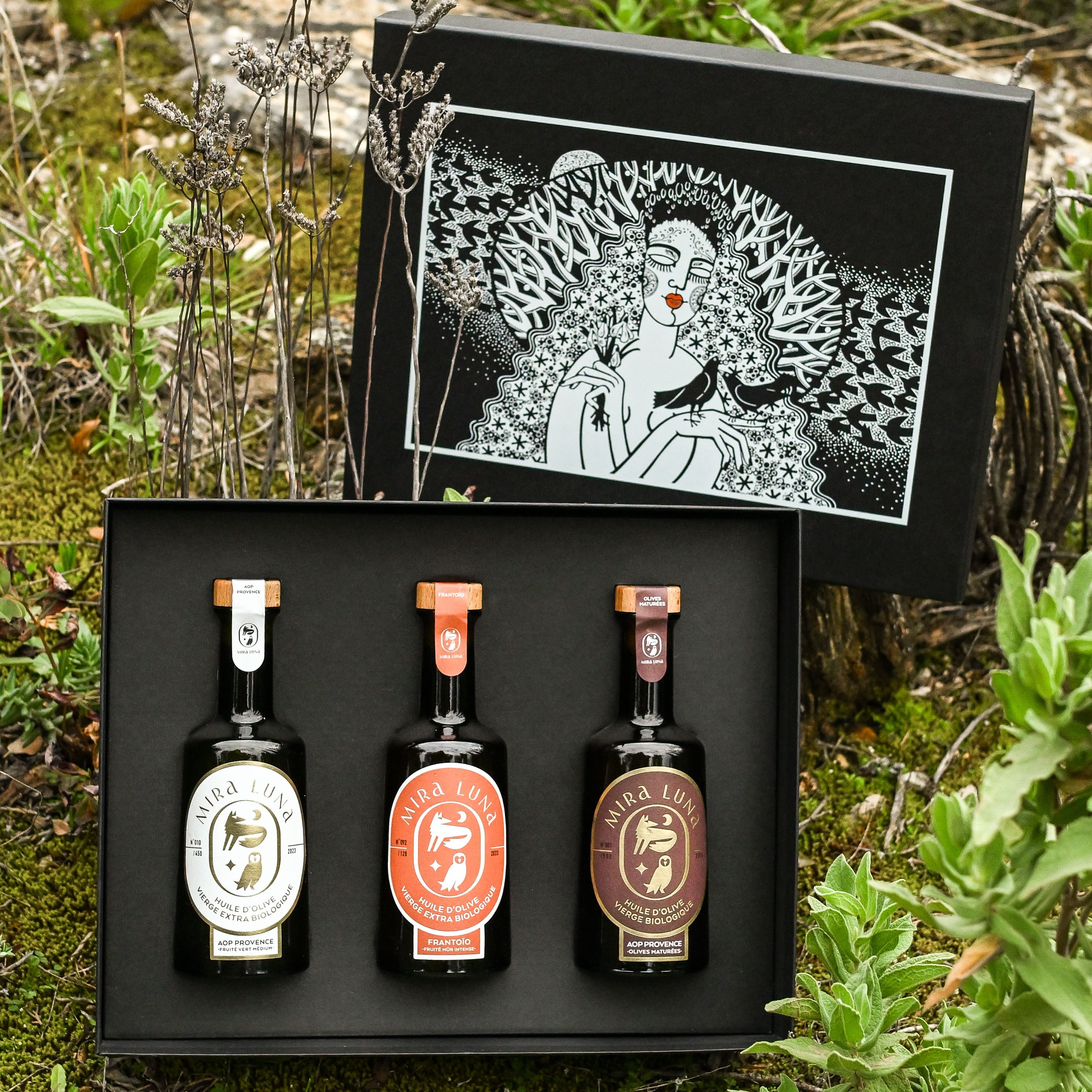 Coffret trio d'huiles d'olive aux 3 fruités