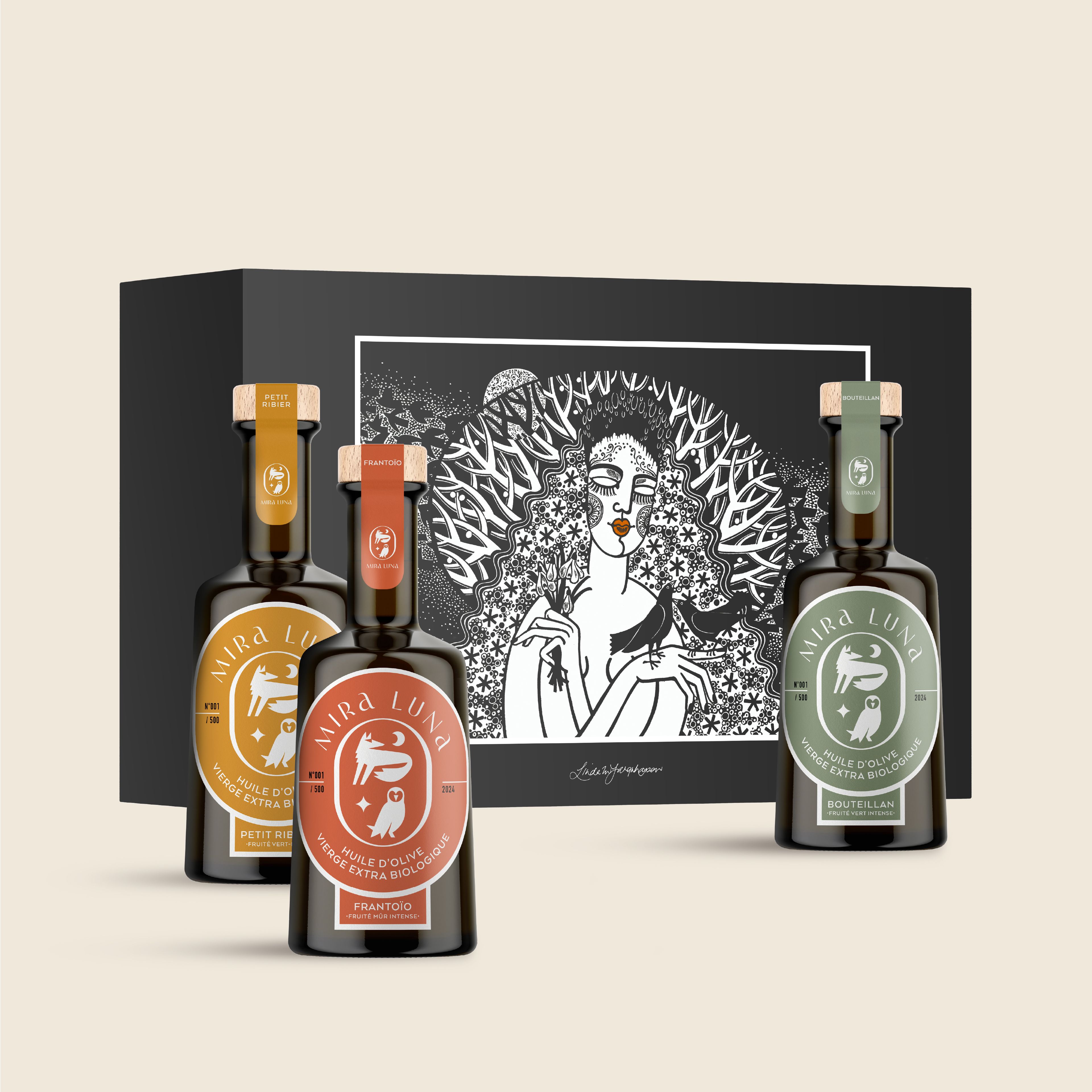 Coffret 3 huiles d'olive monovariétales BIO