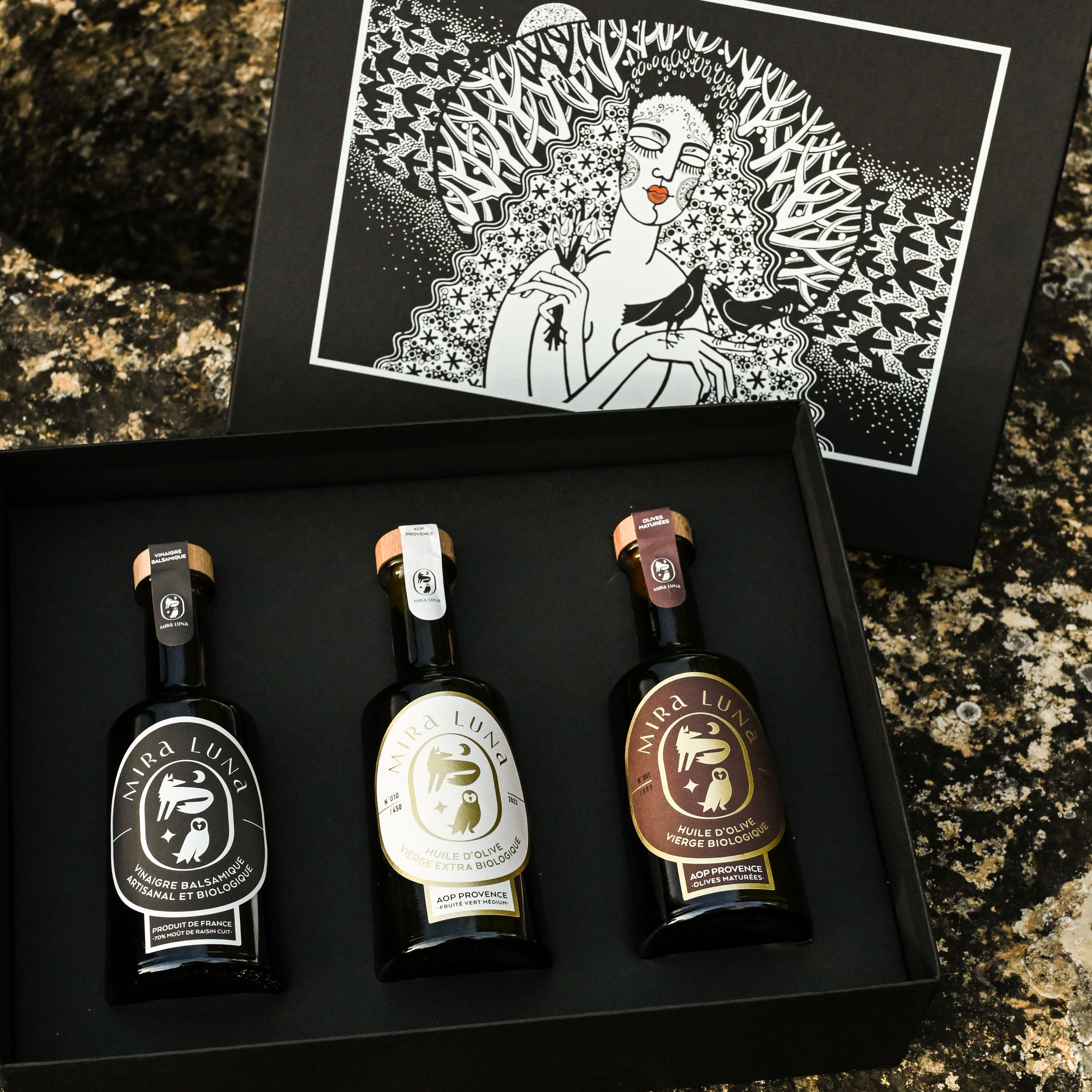 Coffret Vinaigre balsamique et huiles d'olive BIO