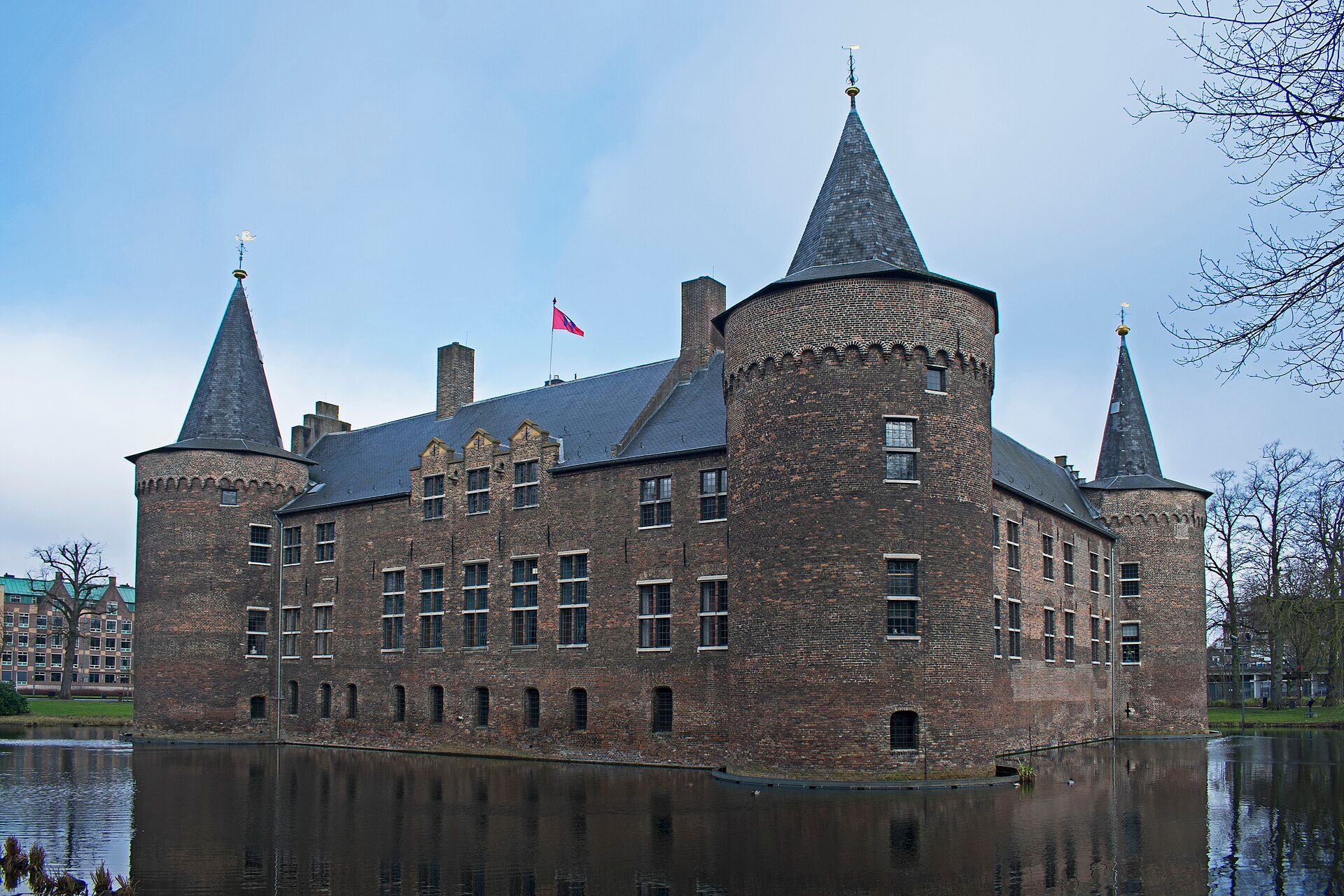 Helmond Castle with its moat seen from the southeast in the centre of Helmond