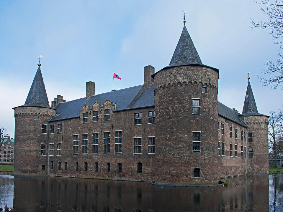 Helmond Castle with its moat seen from the southeast in the centre of Helmond