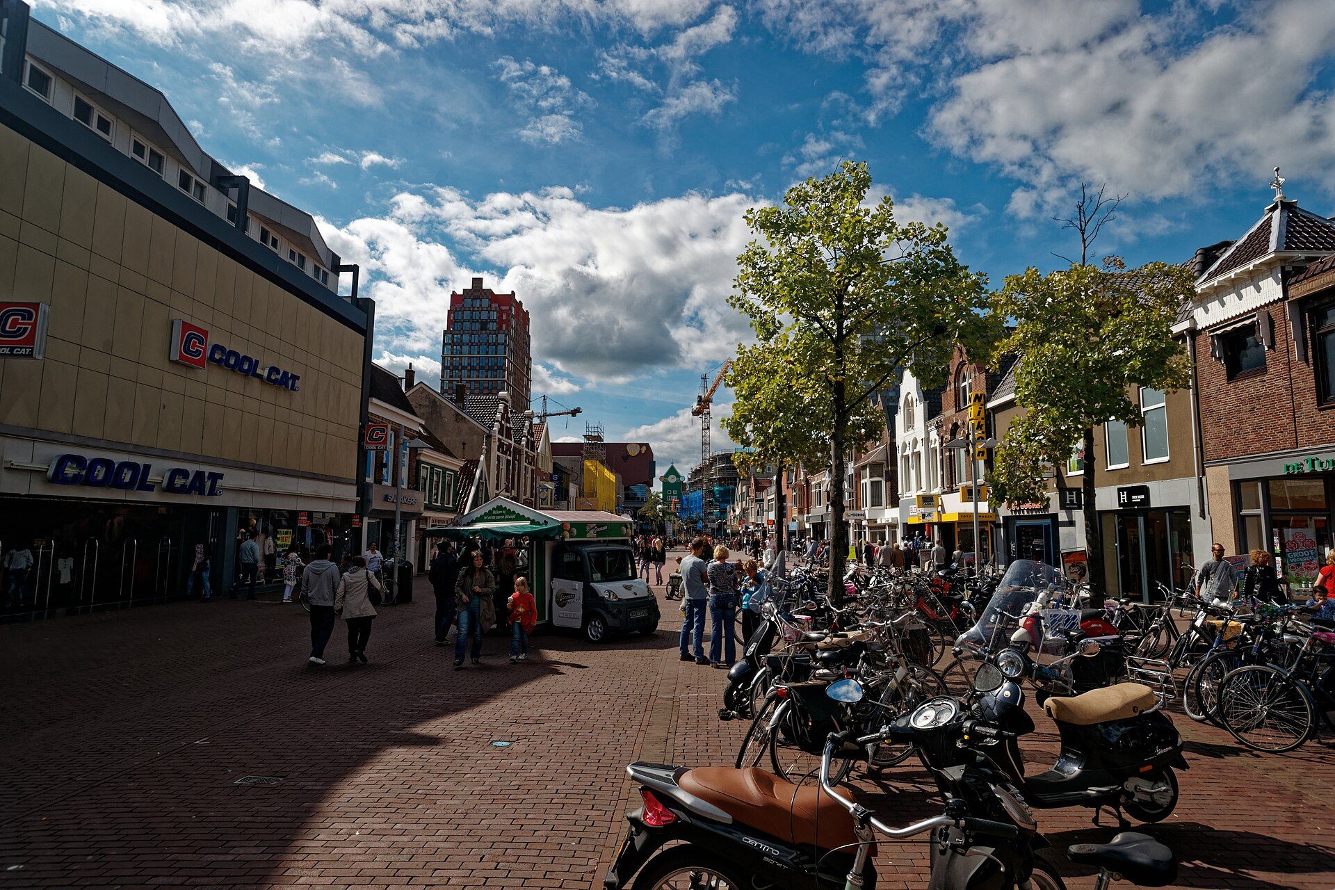 Gedempte Gracht shopping street in the centre of Zaandam, the main retail artery of the Zaanstad municipality