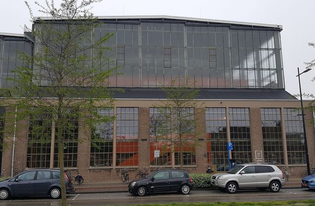 Exterior of the LocHal, the converted locomotive hall in Tilburg's Spoorzone district