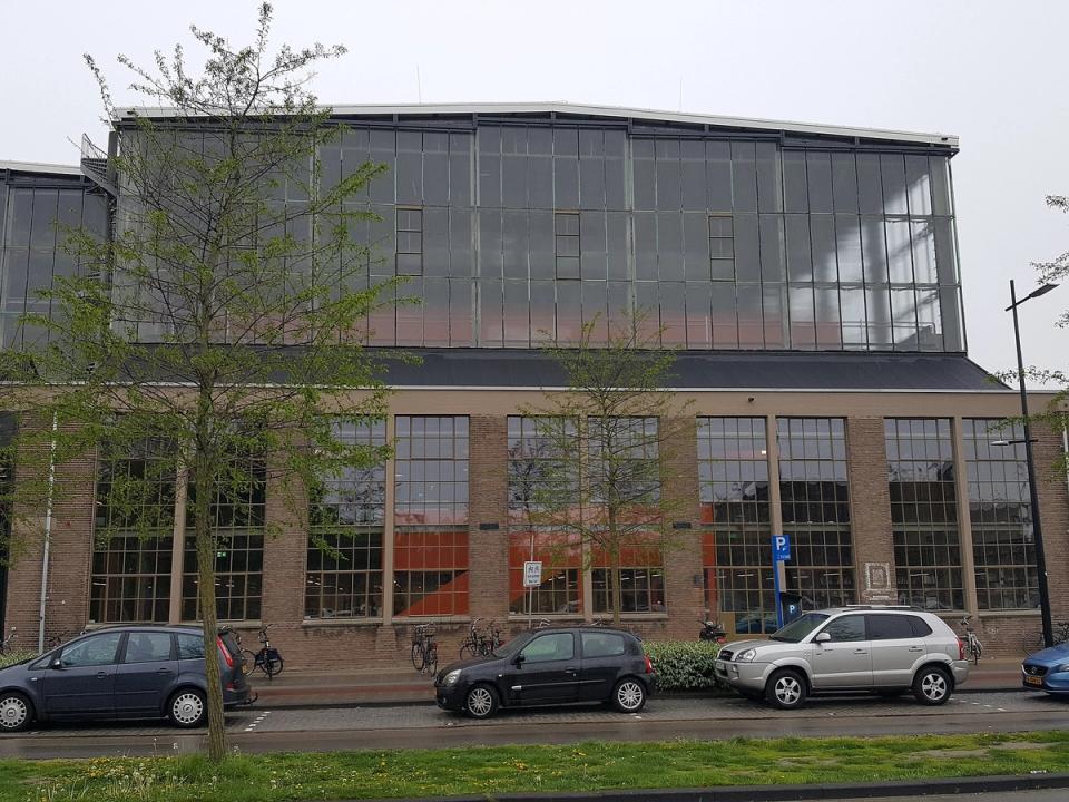 Exterior of the LocHal, the converted locomotive hall in Tilburg's Spoorzone district