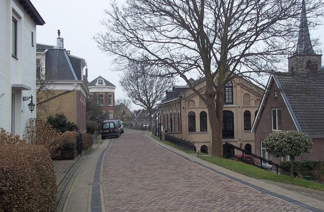 Waterway along the Hoogendijk near the centre of Capelle aan den IJssel with homes along the banks