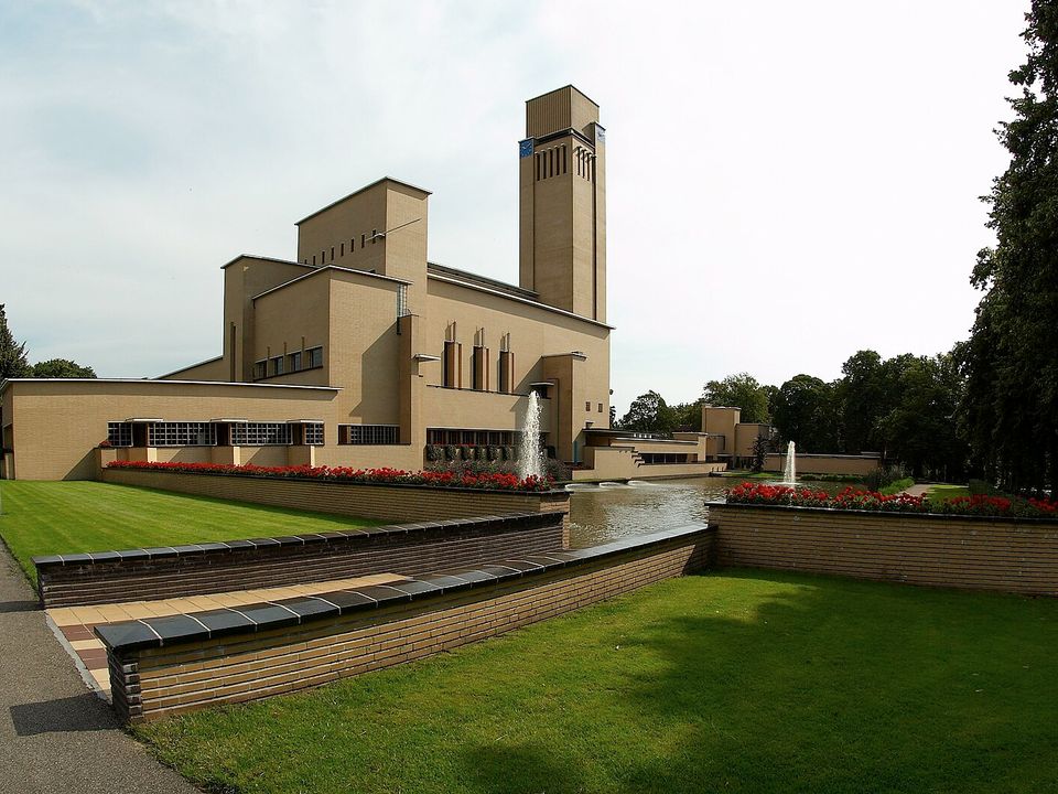 Dudok's modernist town hall with its clock tower in Hilversum