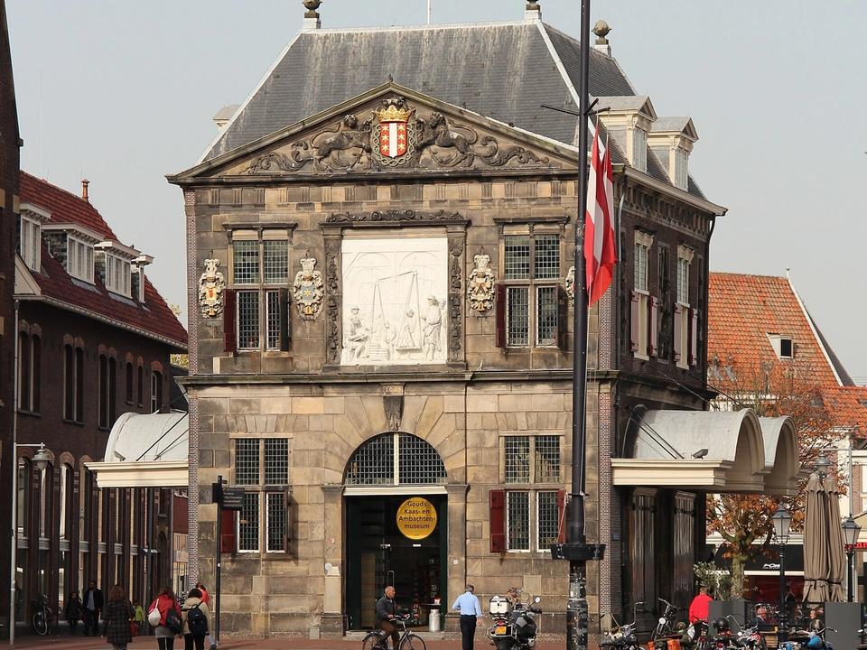 The seventeenth-century Waag weigh house on the Markt in Gouda, home of the cheese museum
