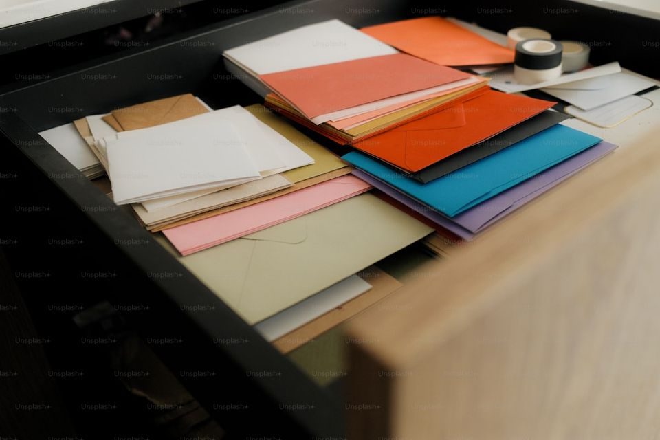 Property documentation report organized in color-coded folders by category