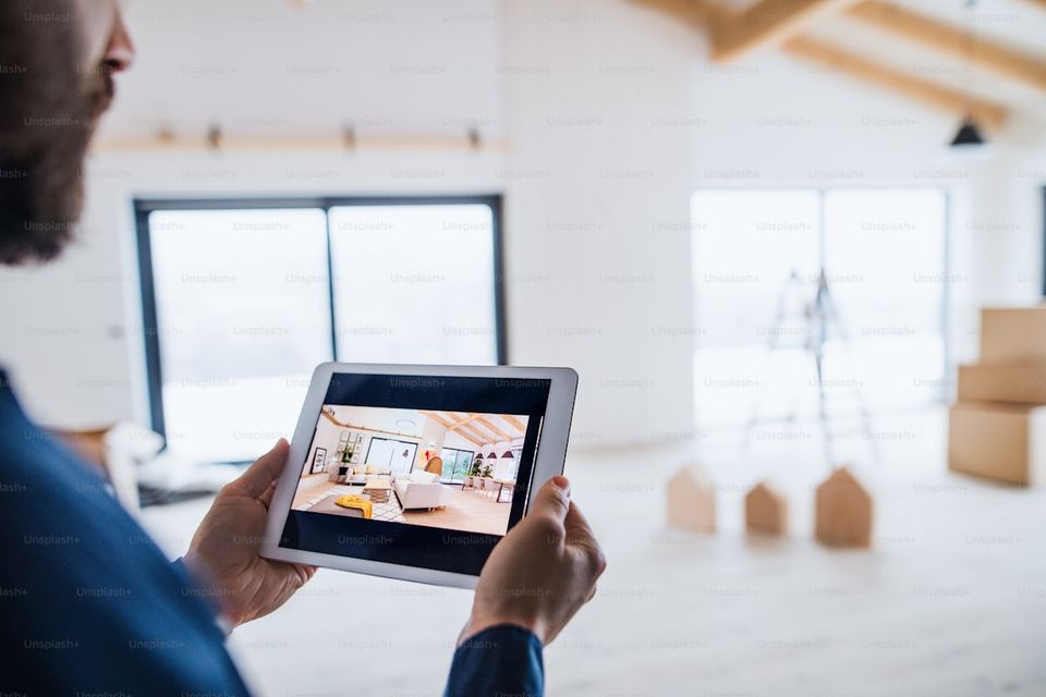 Digital property records organized on a tablet screen