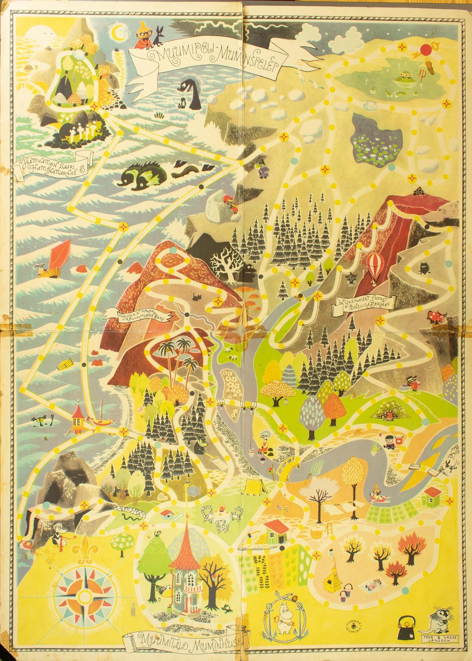 Фотография настольной игры с Муми Троллями (Kuva muumilautapelistä)