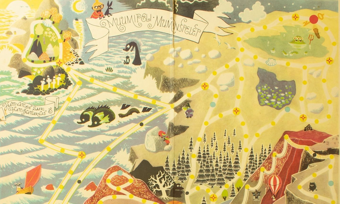 Фотография настольной игры с Муми Троллями (Kuva muumilautapelistä)