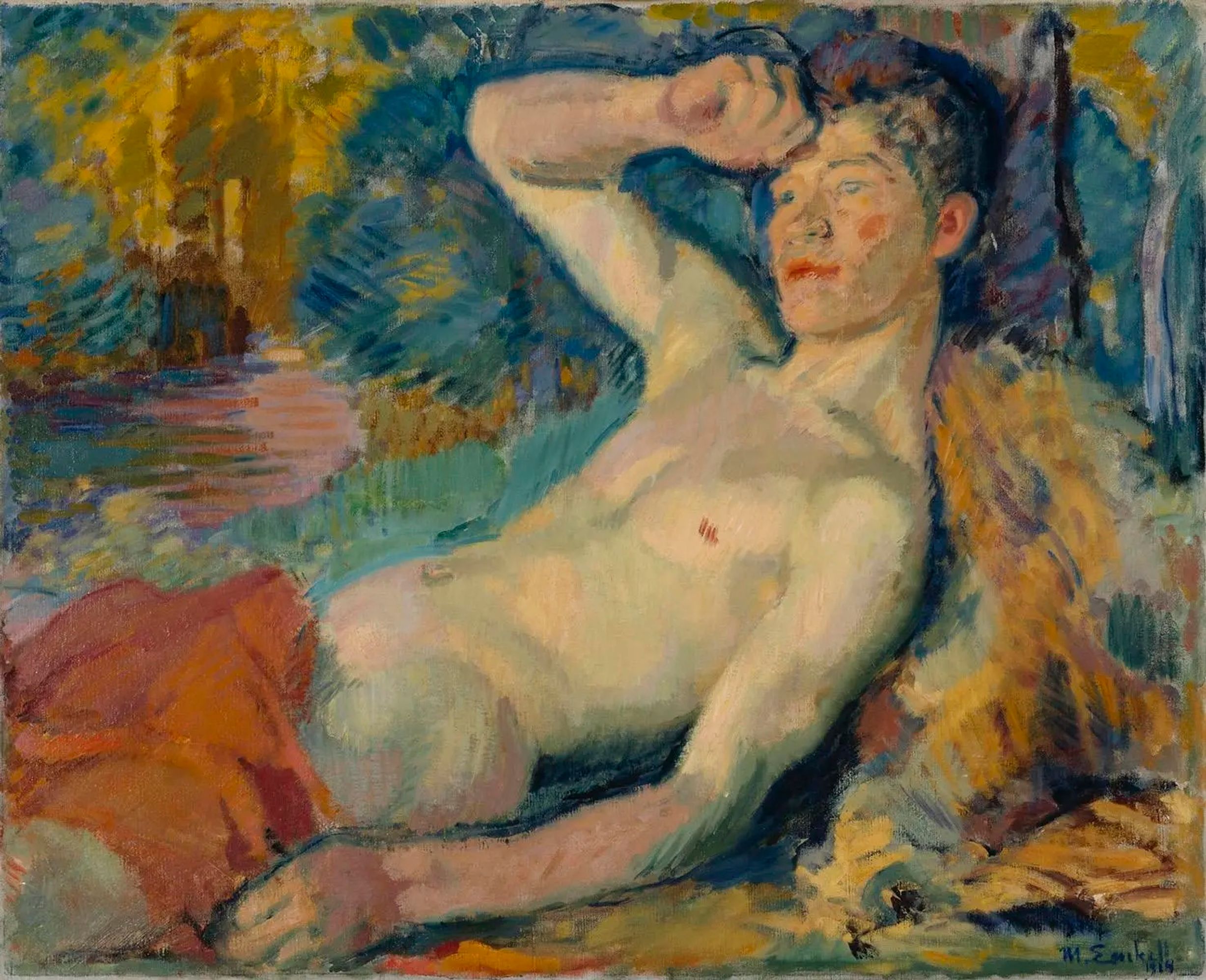 Картинка Магнуса Энкеля "Фавн" (Magnus Enckellin Awakening Faun -maalaus)