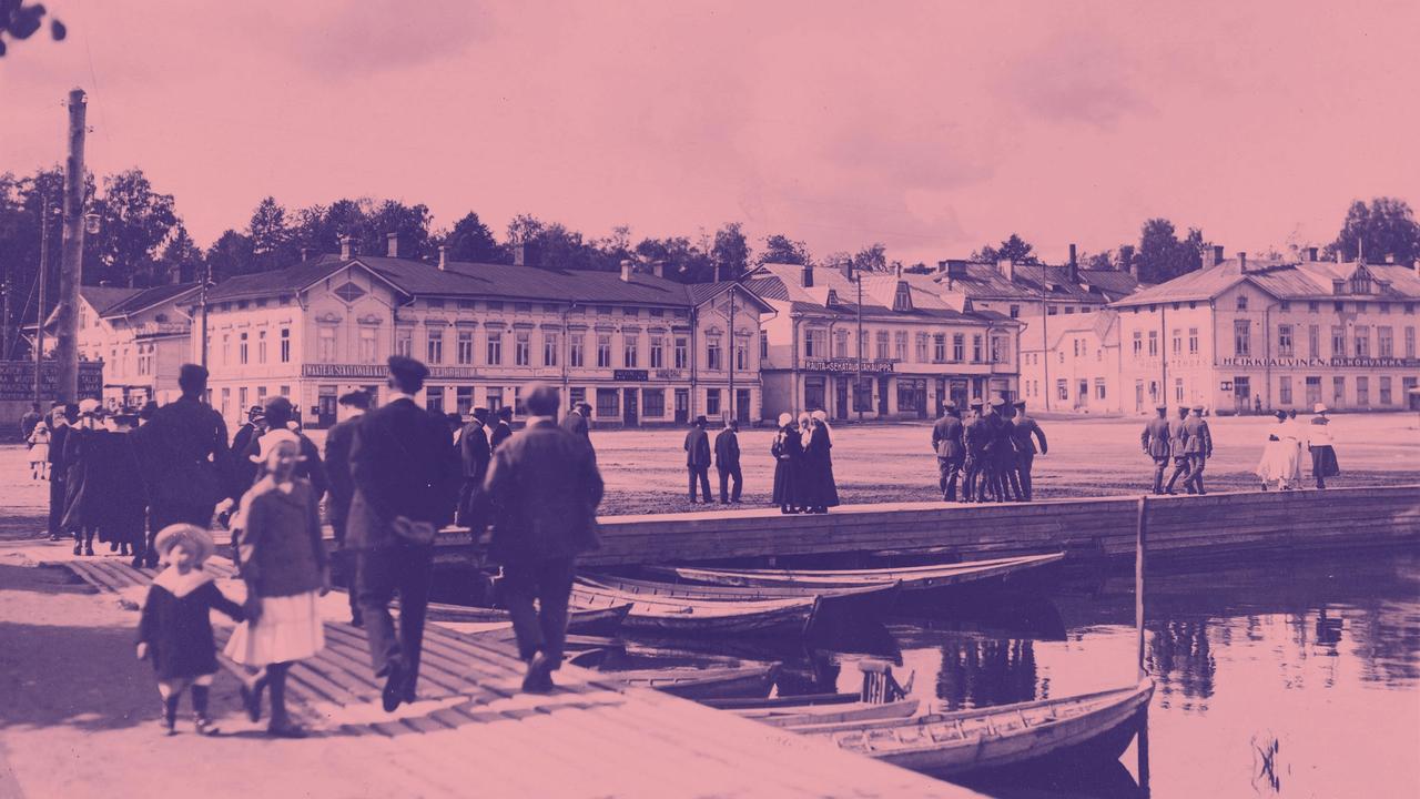 Kuva: Idylli Lappeenrannan keskustasta välittömästi vuoden 1918 sodan jälkeen