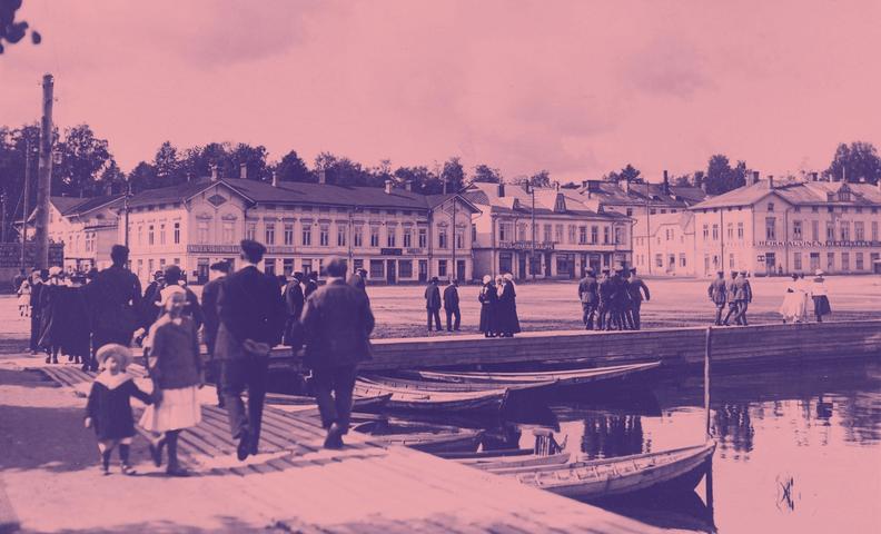 Идиллия центра Лаппеэнранты сразу после войны 1918 года (Idylli Lappeenrannan keskustasta vuoden 1918 sodan jälkeen)