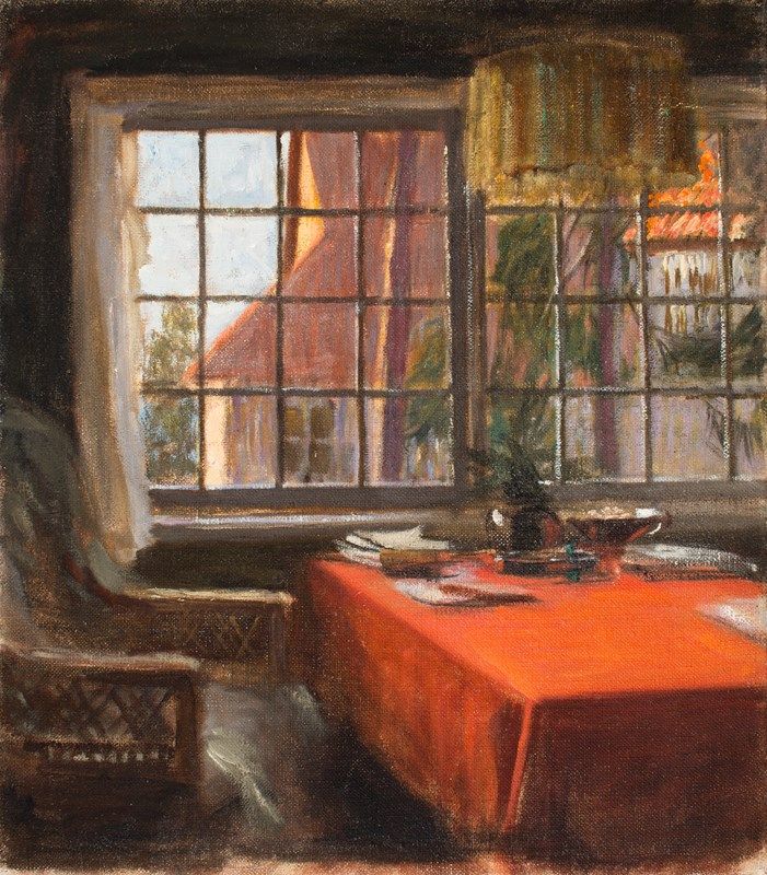 Картина "Интерьер" художницы Ольги Гуммерус-Эрстрем (Taiteilija Olga Gummerus-Ehrströmin maalaus Interiööri)