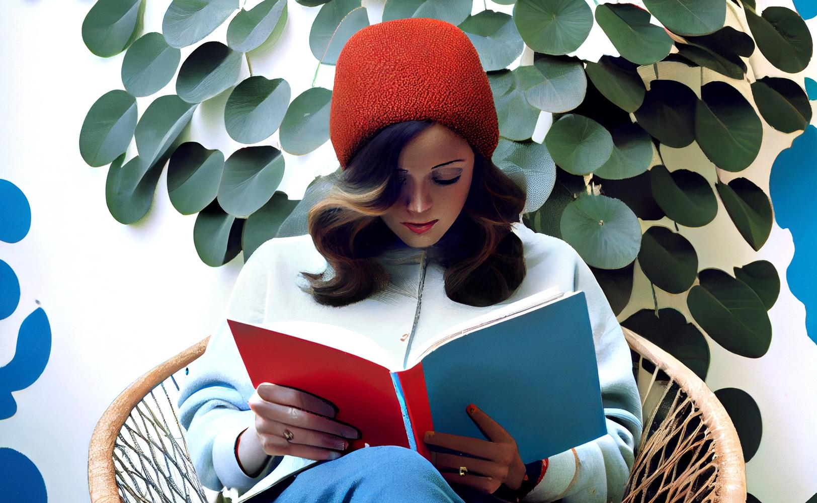 Kuva: Nainen lukee kirjaa