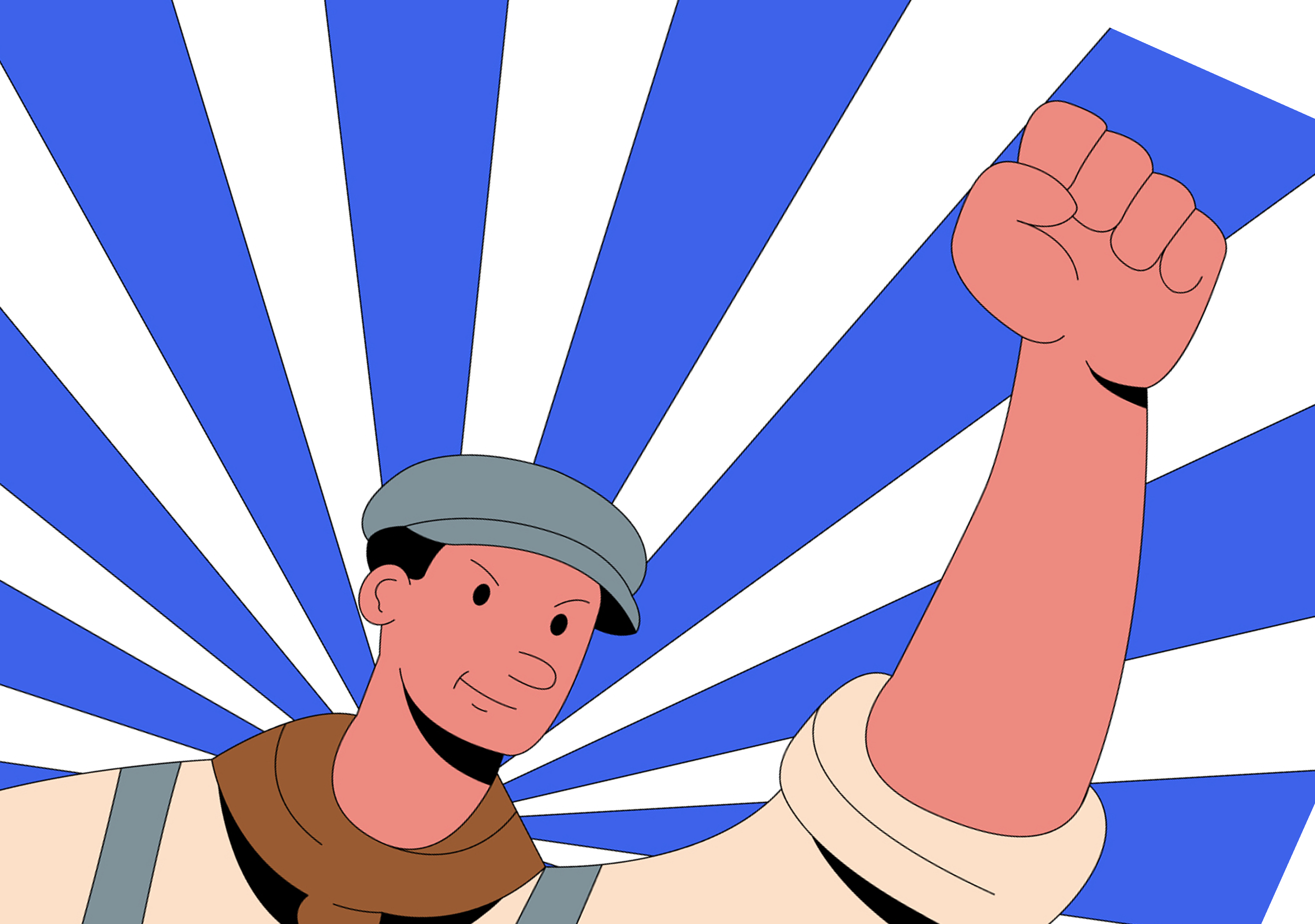 Иллюстрация: Рабочий поднимаем кулак (Kuvituakuva: Työläinen kohottaa nyrkkiä)