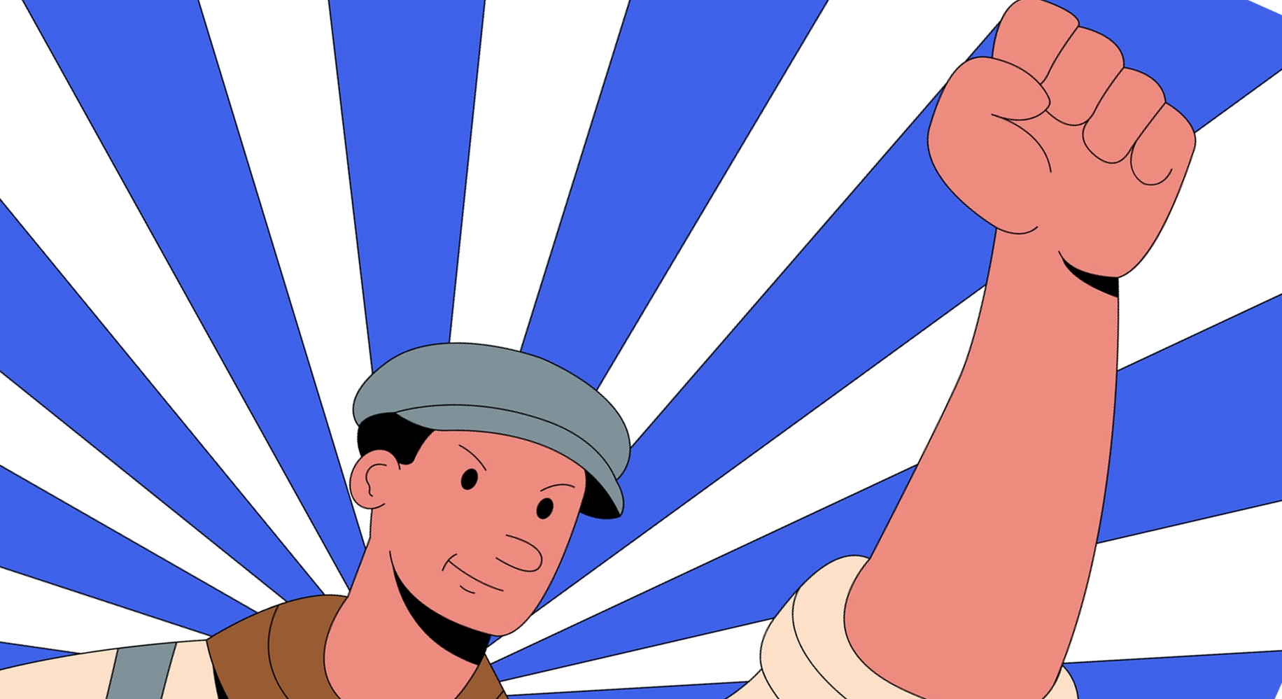 Иллюстрация: Рабочий поднимаем кулак (Kuvituakuva: Työläinen kohottaa nyrkkiä)