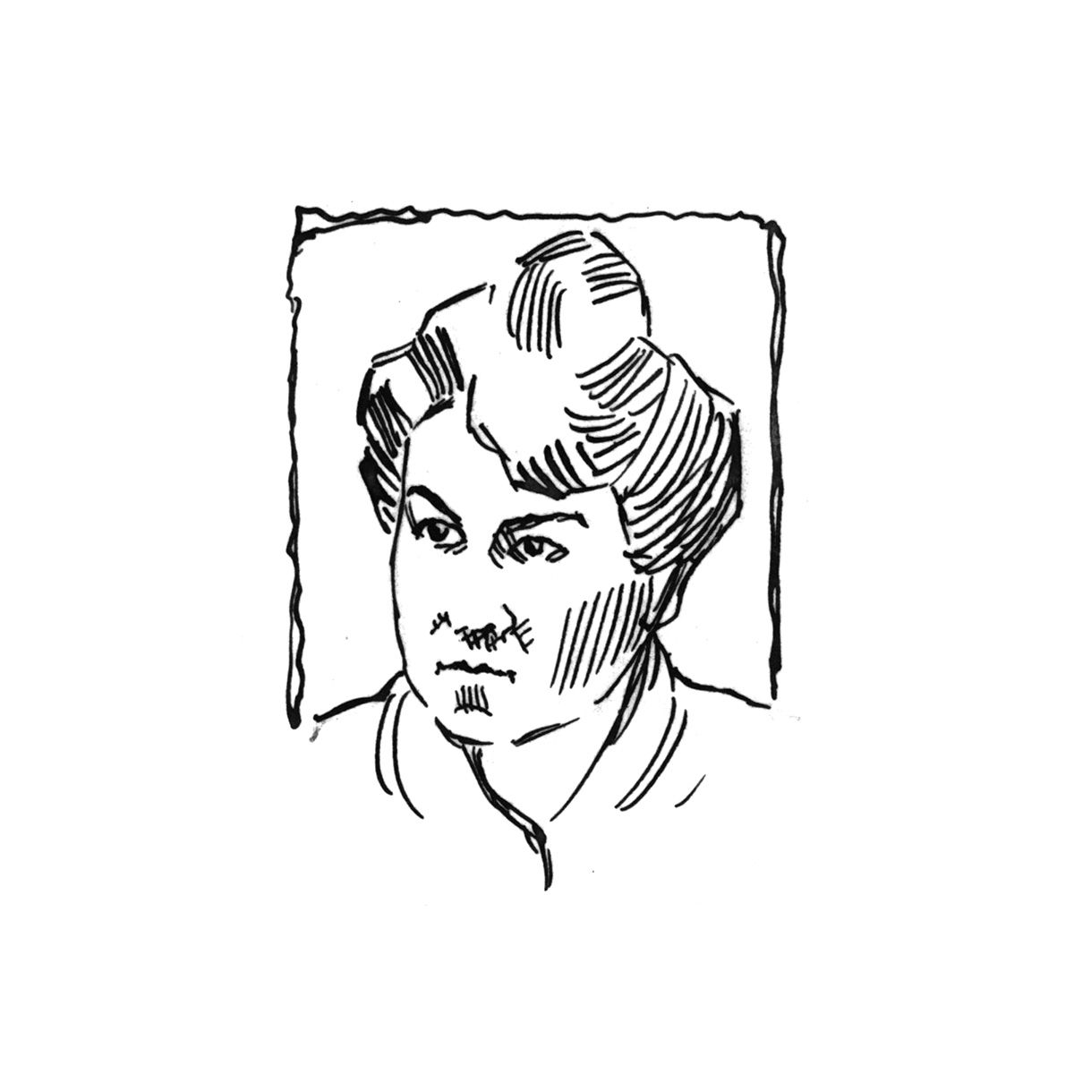 Рисованный портрет поэтэссы Л. Онервы (Piirretty muotokuva L. Onervasta)