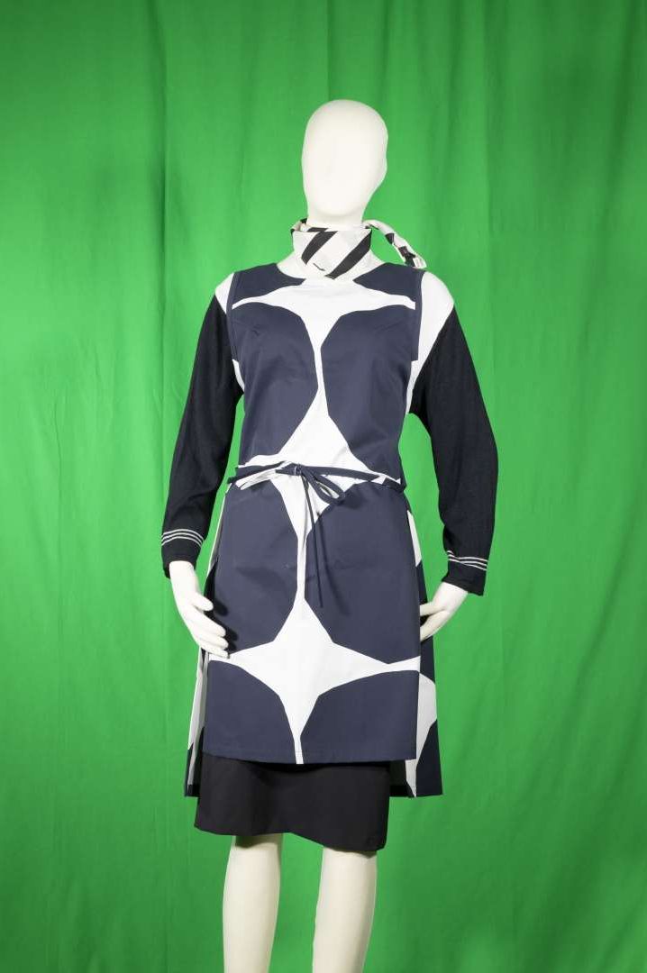 Finnair Oy:n lentoemännän virkapuvun Kivet-esiliina.