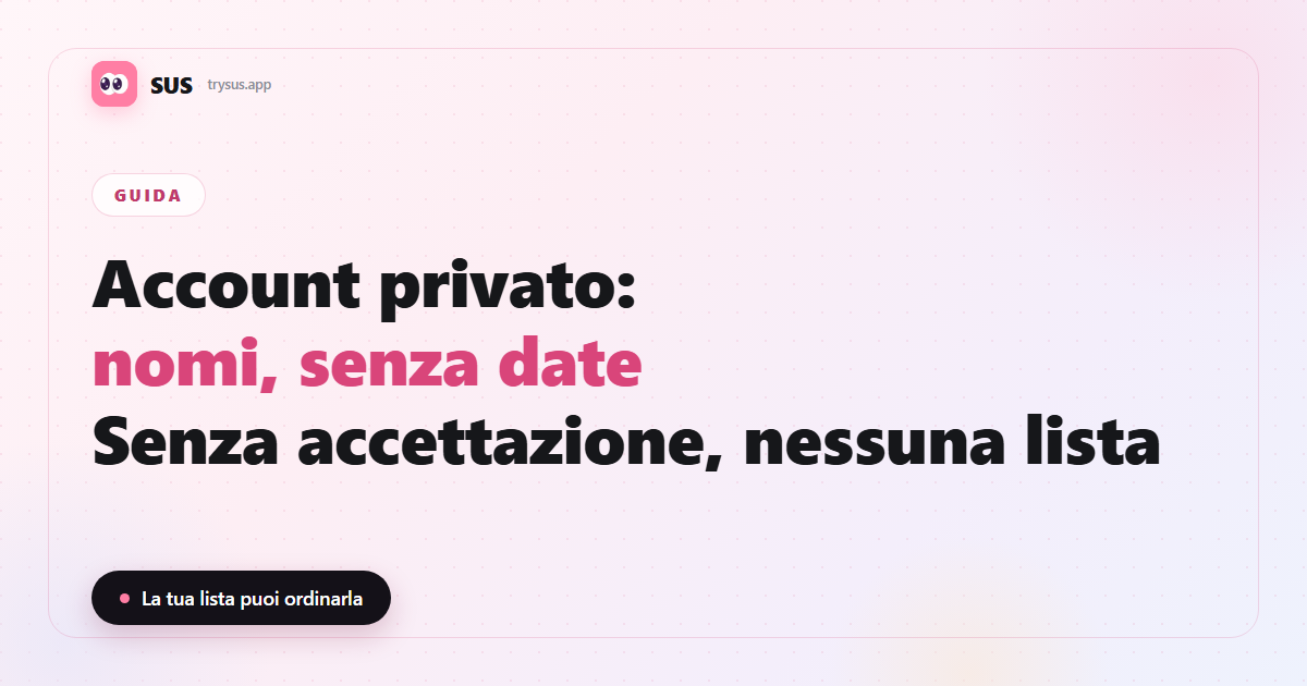 Copertina SUS: si vedono i follow recenti su un account Instagram privato.