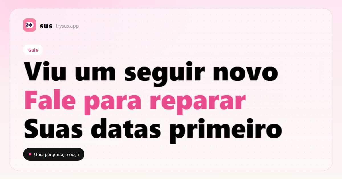 Capa do SUS: a conversa de reparo depois de ver um seguir novo no Instagram. Guia.