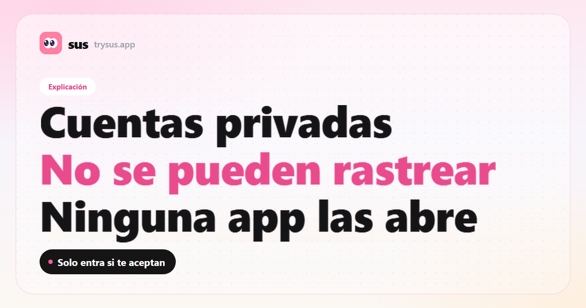Portada de SUS: una cuenta privada de Instagram no se puede rastrear. Explicación.