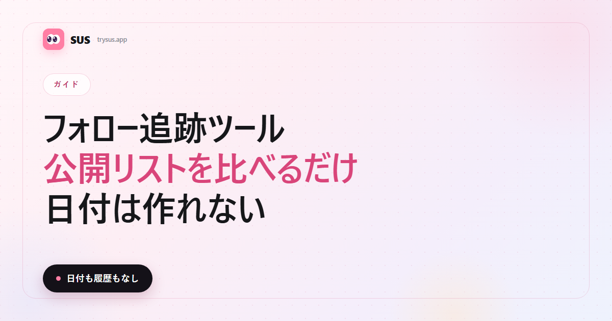 SUSのカバー:Instagramのフォロー追跡ツールの仕組みと、見えないもの。