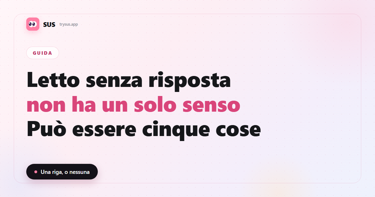 Copertina SUS: cosa significa restare letto senza risposta e come rispondere.