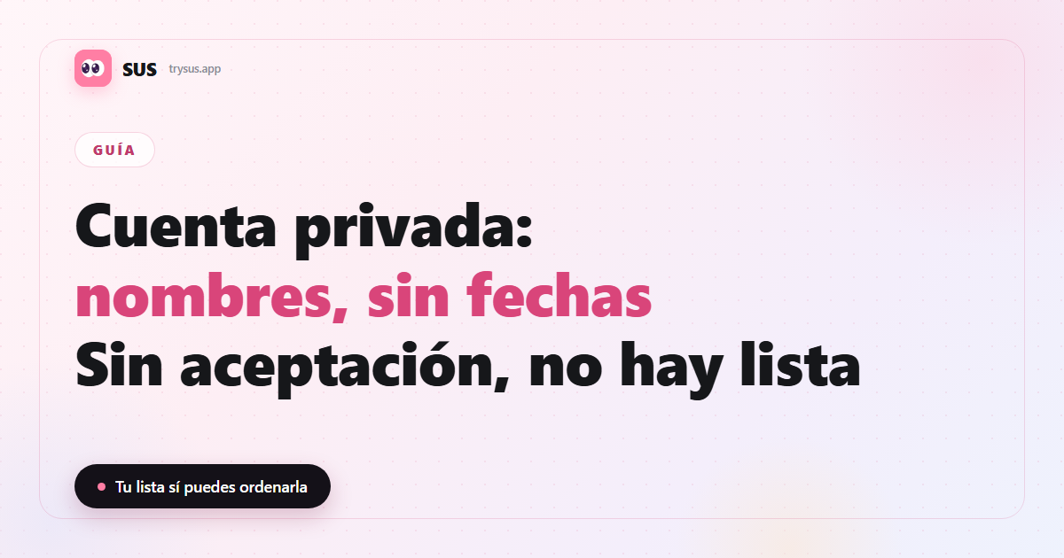Portada de SUS: se pueden ver los seguidos recientes en una cuenta privada de Instagram.