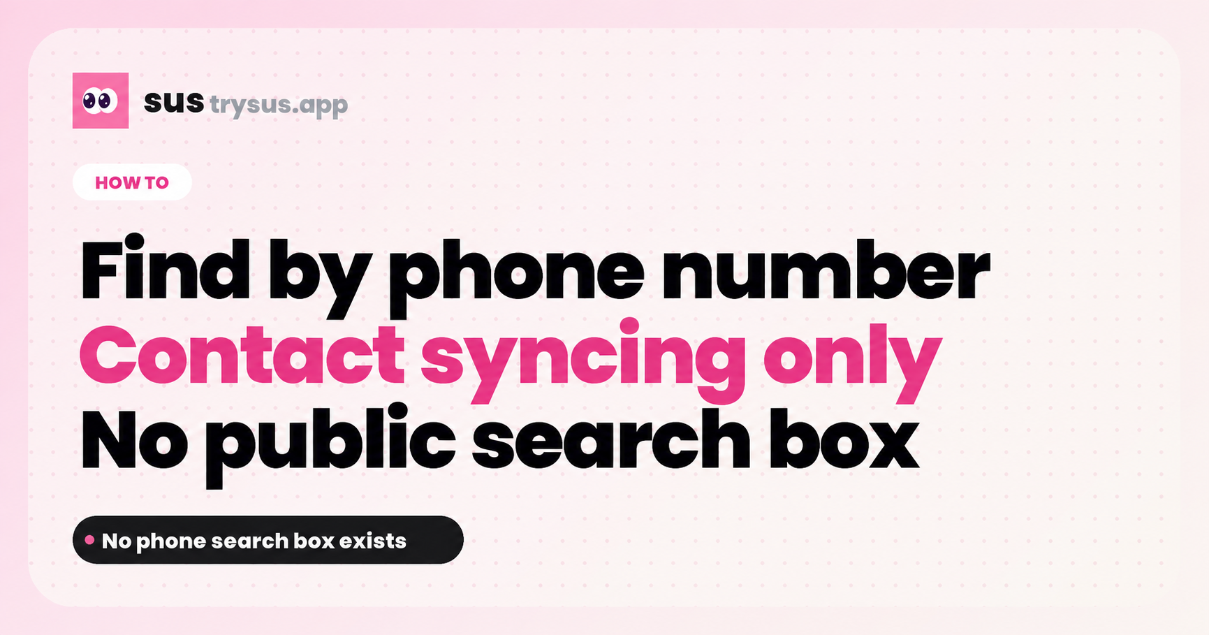 SUS cover: how to find someone on Instagram by phone number.