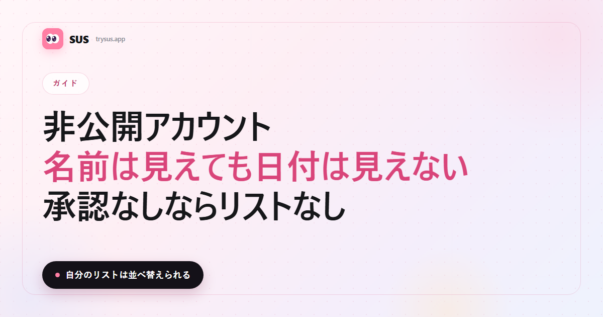 SUSのカバー：非公開アカウントの最近のフォローは見えるのか。
