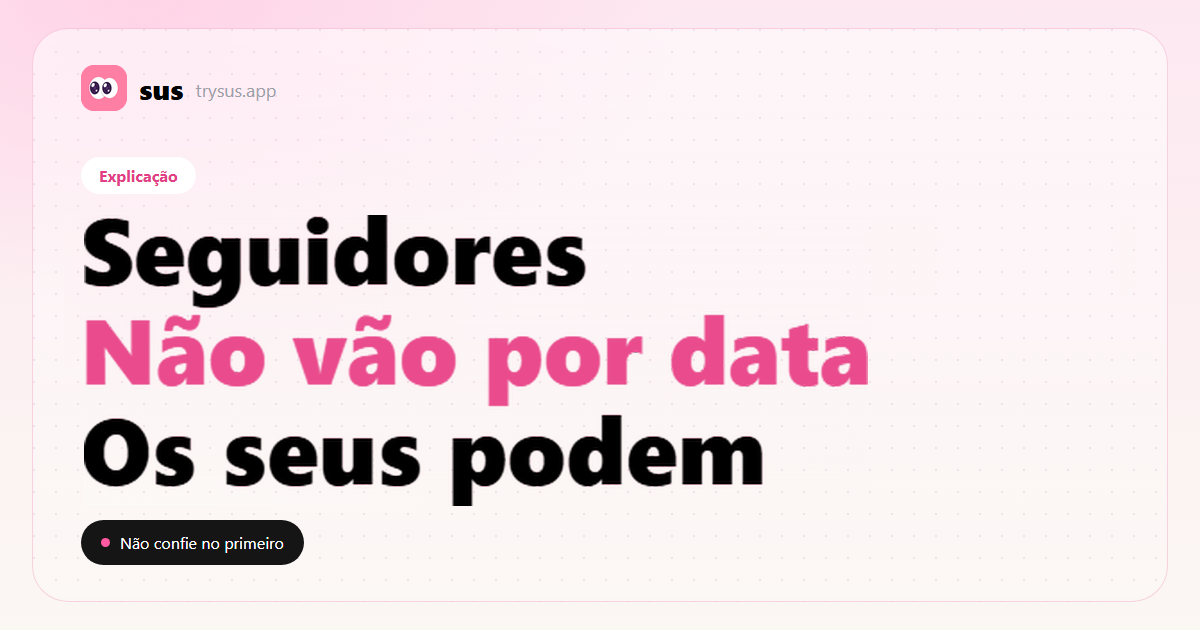 Capa do SUS: seguidores do Instagram não estão em ordem de tempo. Explicação.