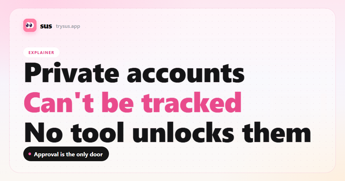 SUS cover: a private Instagram account cannot be tracked. Explainer.