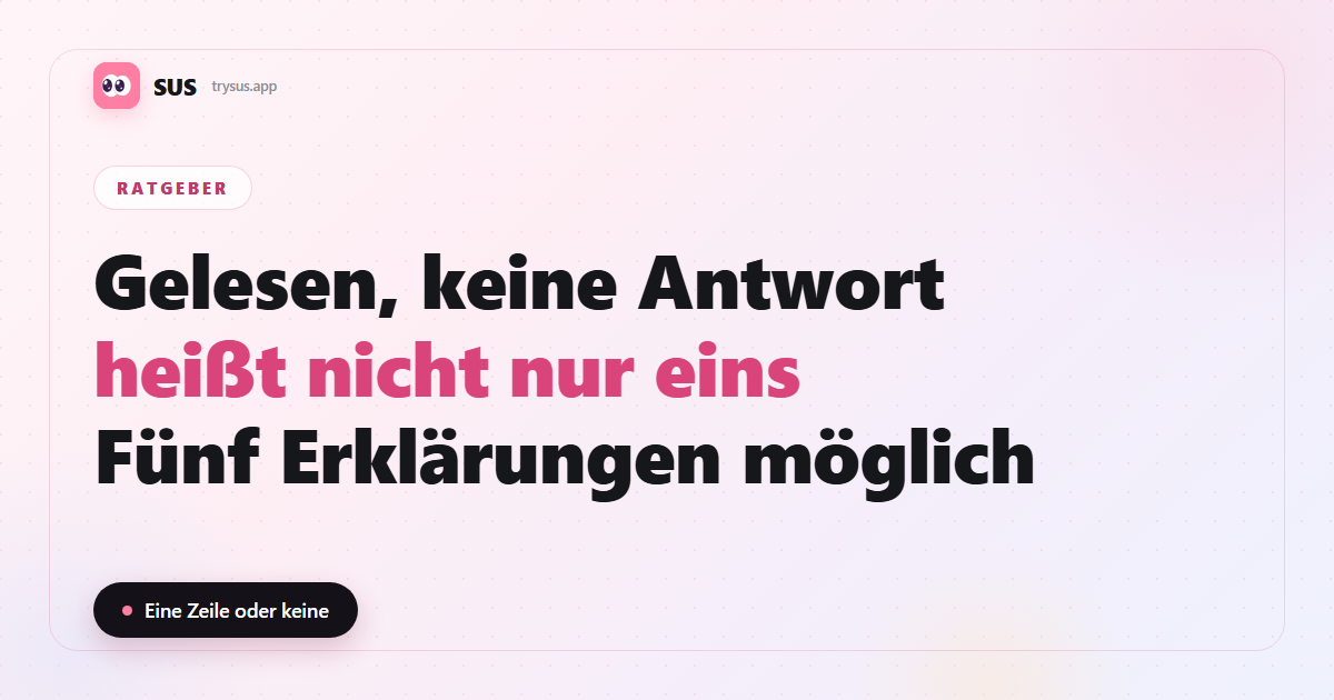SUS-Cover: was es bedeutet, gelesen aber ohne Antwort zu bleiben.