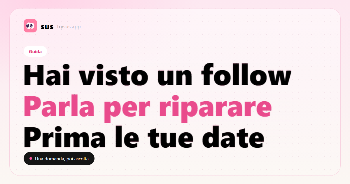 Copertina SUS: il discorso di riparazione dopo un nuovo follow su Instagram. Guida.